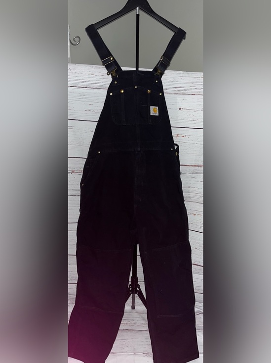 Carhartt Other - Carhartt Black Canvas Bib Overalls with Logo Patch
